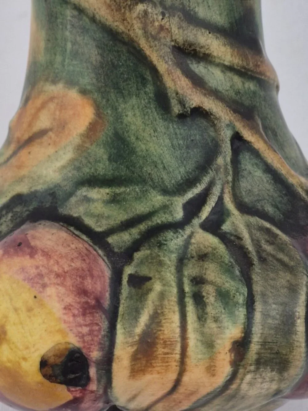Vintage Weller Baldin Apple Bud Vase Sculpted Marked  WELLER on Bottom